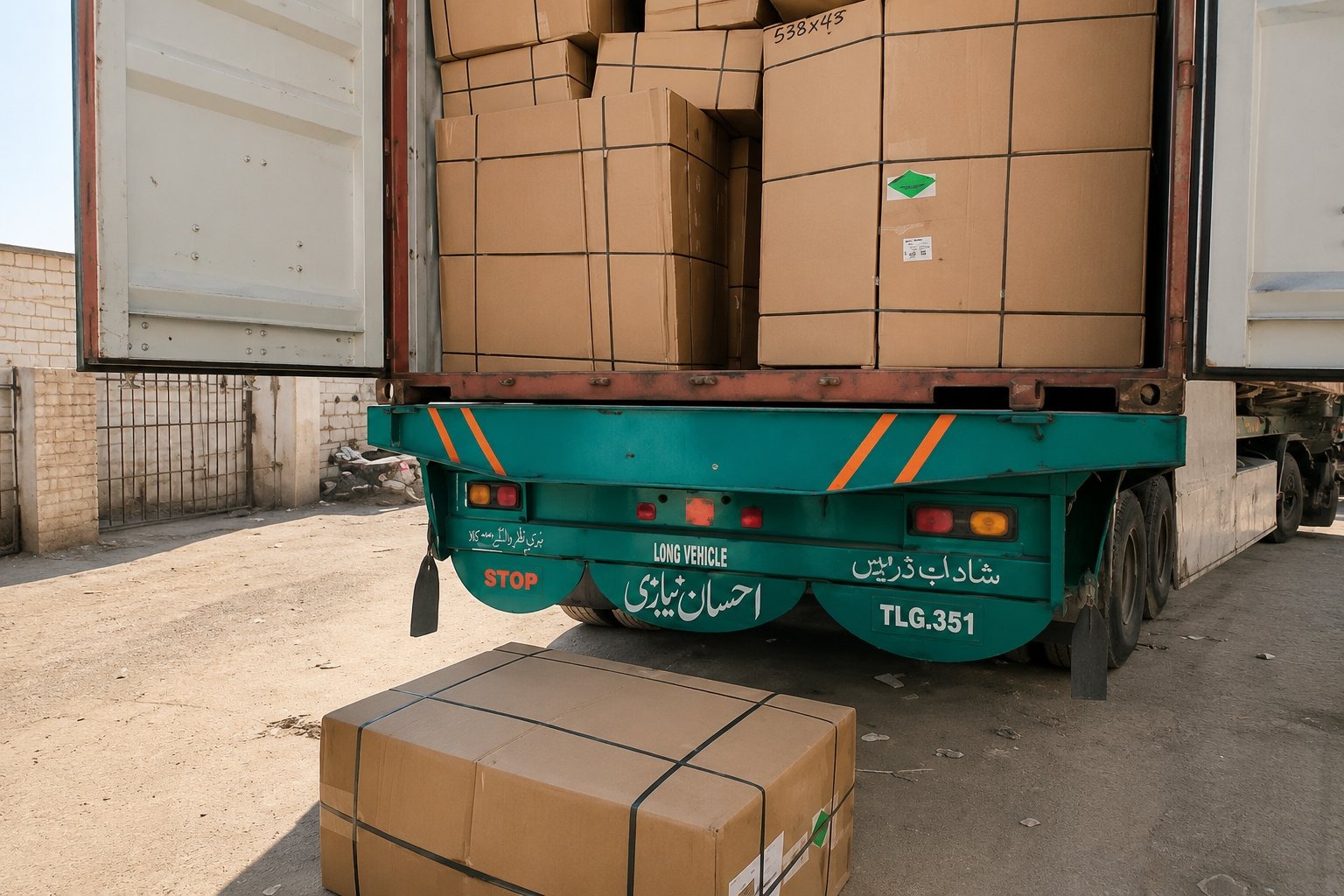ZS Banquet Supply export container fully packed — Karachi to USA